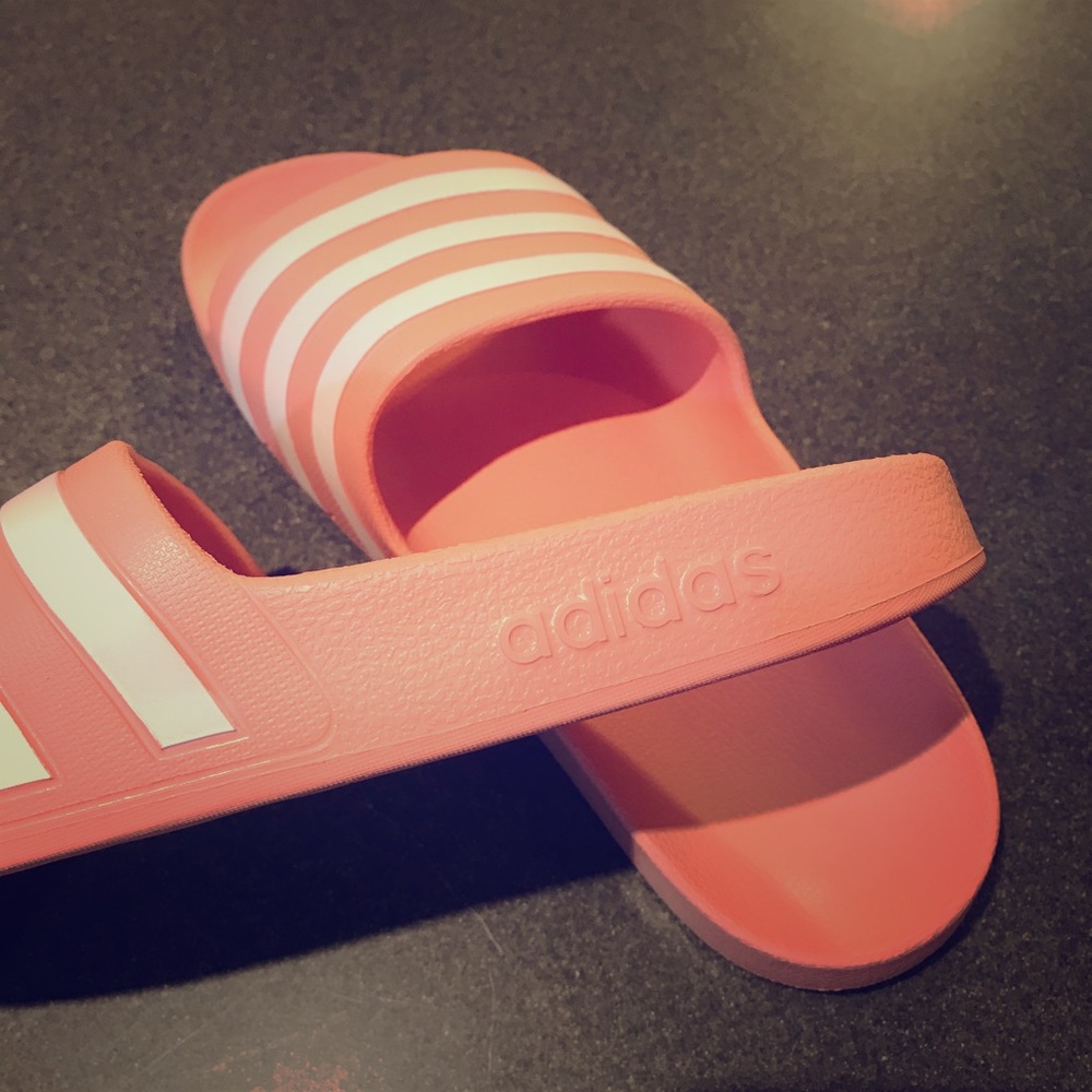 Pink Adidas Slides Size 9